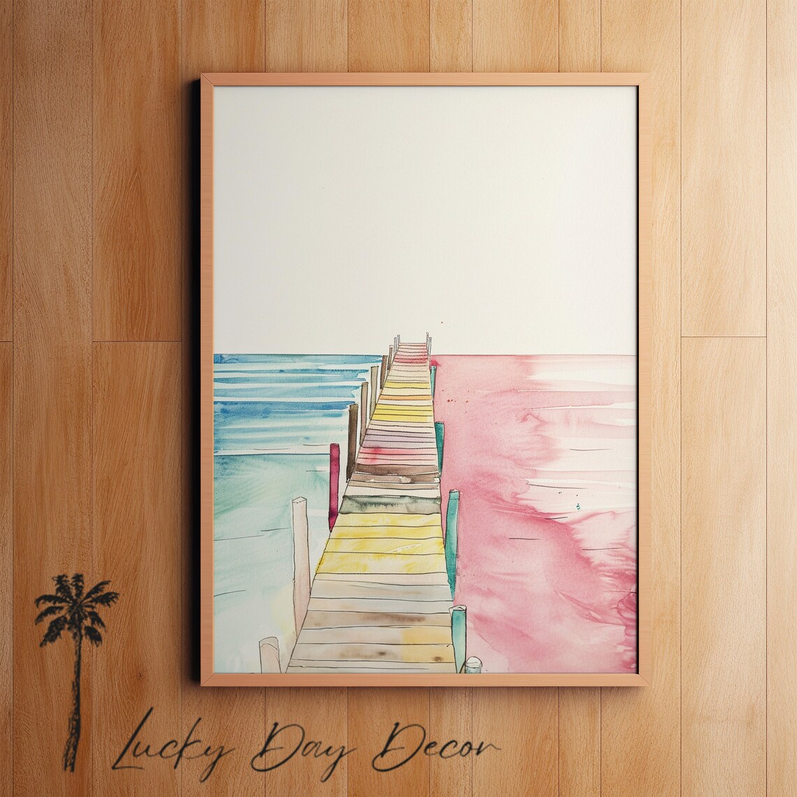 Beach Wood Pier Coastal Art Print