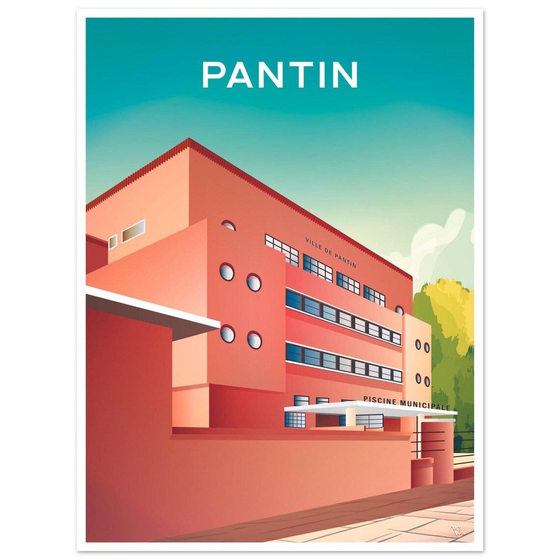 1 Poster Of Pantin City N2 Swimming Pool Building