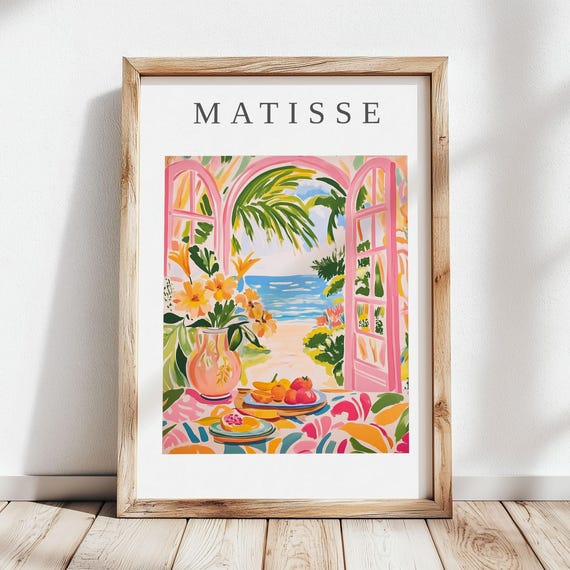 Henri Matisse Joyful Print Abstract Room With Sea View Art Colorful Minimalist Artwork Fauvism Style Wall Art Colorfield Style Art