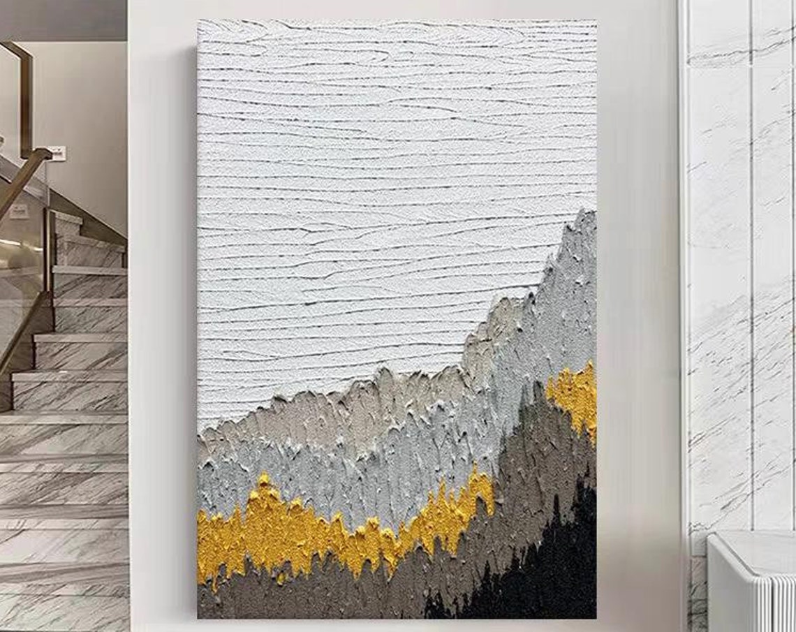 White Greyscale Fade Abstract Cool Tone Modern 3D Texture Art Poster