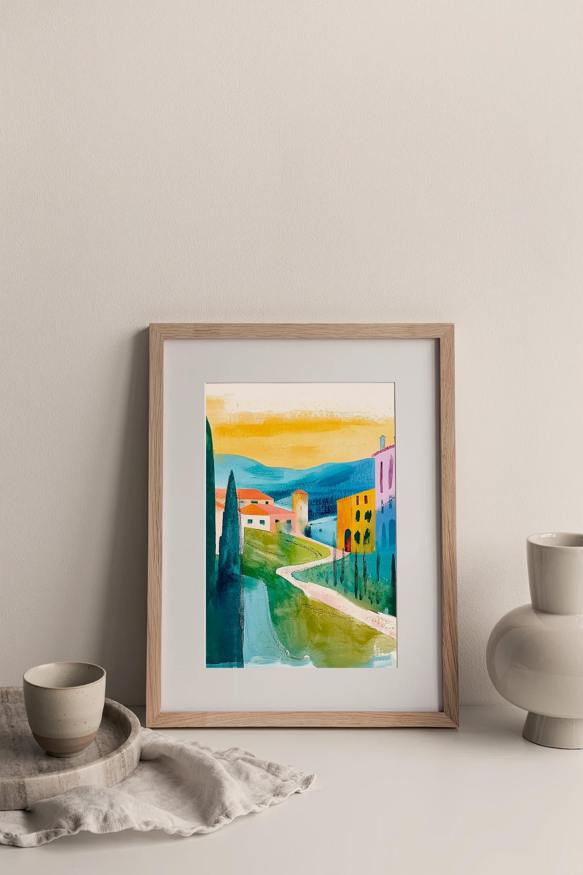 Tuscany Watercolor Art Print Tuscany Houses Painting Italy Countryside Wall Art Print Travel Gifts By Feelingprints - Image 3