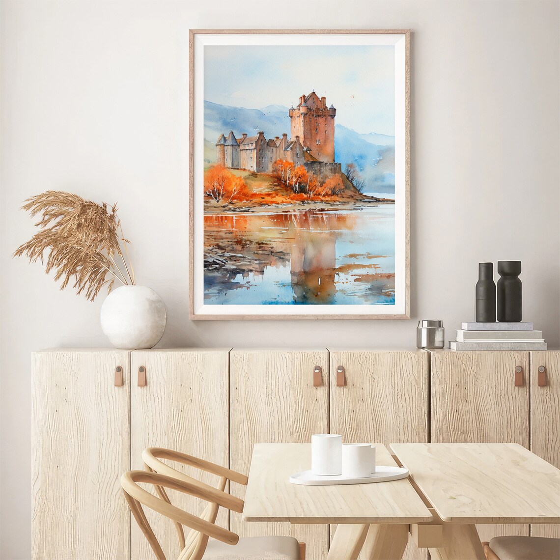 Eilean Donan Castle Scotland Loch Highland Watercolor Art Poster - Image 4