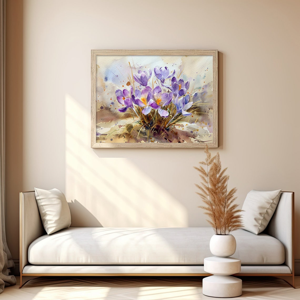 Crocus Watercolor Purple Spring Flowers Blooming Garden Poster - Image 3