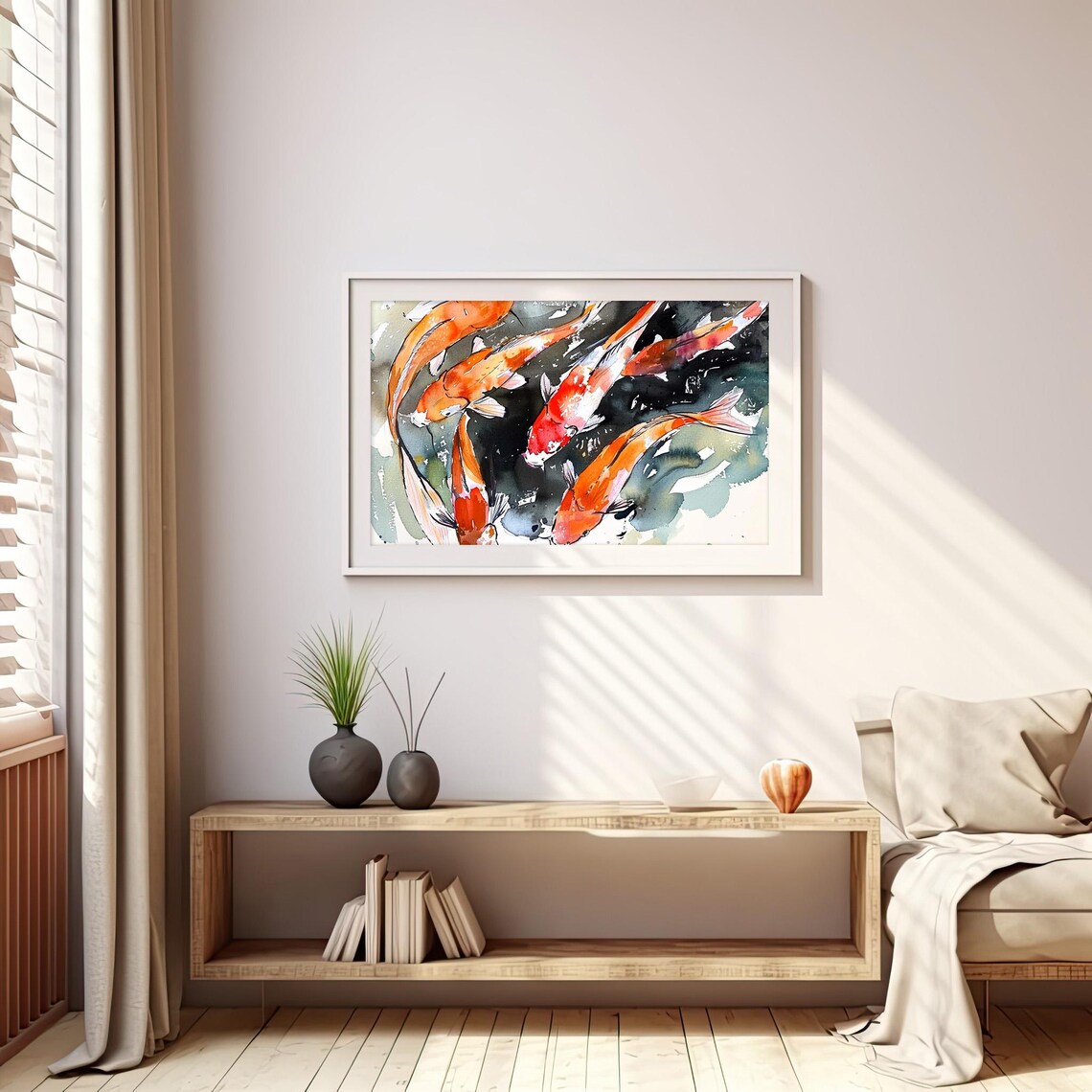 Koi Fish Watercolor Art Print, Fish Wall Art - Image 4
