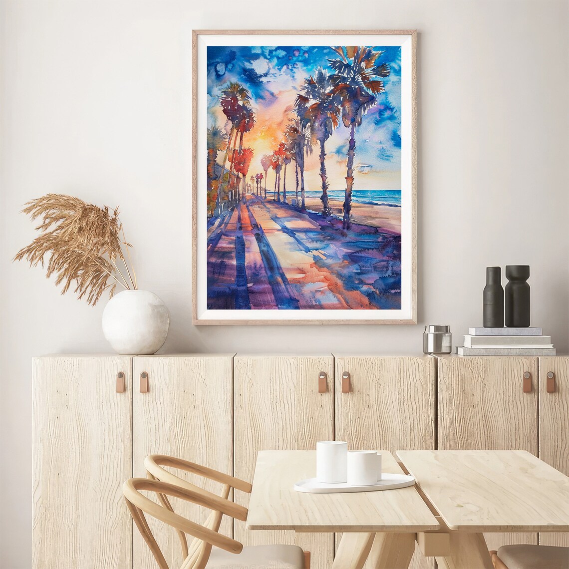 Santa Monica Watercolor Art Print, California Beach - Image 5