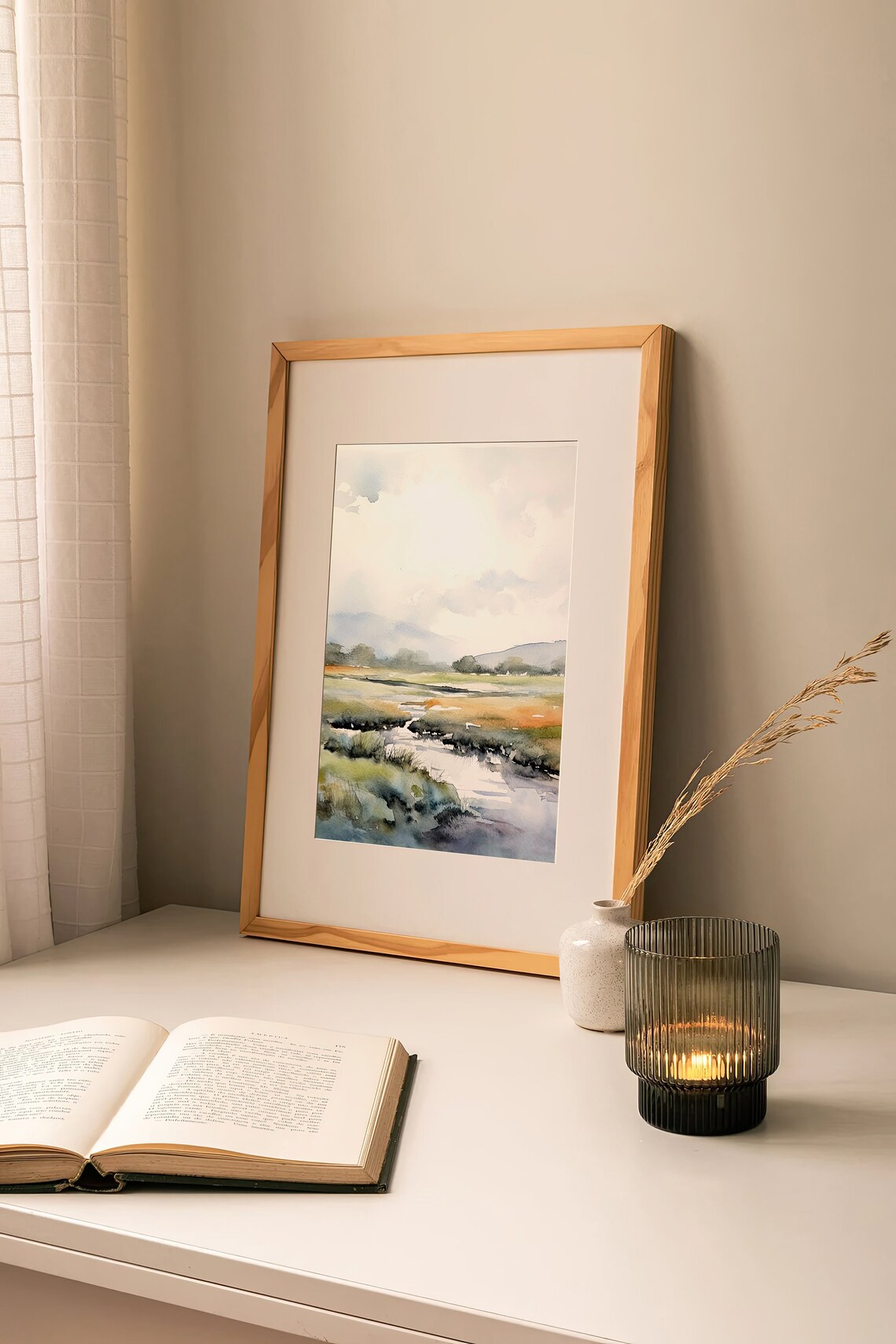 Ireland Fields Watercolor Art Print, Irish Countryside - Image 3