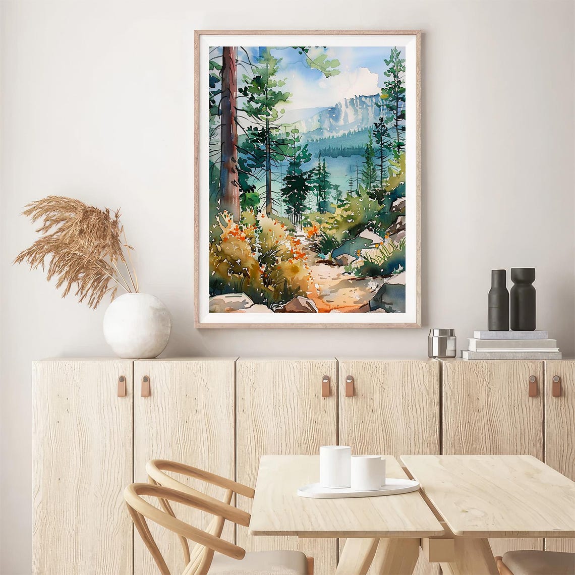 Colorado Rocky Mountains Pine Forest Trail Watercolor Poster - Image 5