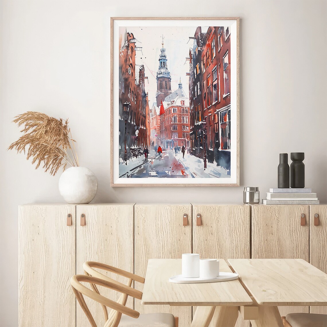 Amsterdam Watercolor Art Painting Cityscape Travel Watercolor Artwork Travel Art Poster Gifts For Her By Feelingprints - Image 5