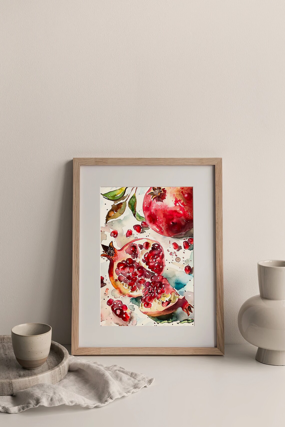 Pomegranate Watercolor Art Print, Kitchen Wall Decor - Image 3