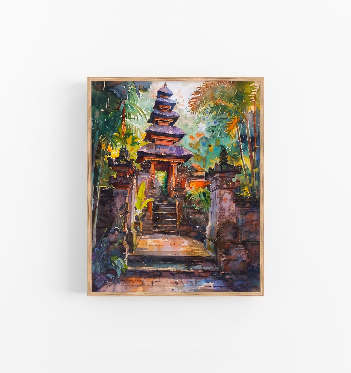Bali Watercolor Painting Indonesia Landscape Art Print Bali Island Artwork Travel Art Print Travel Gifts By Feelingprints
