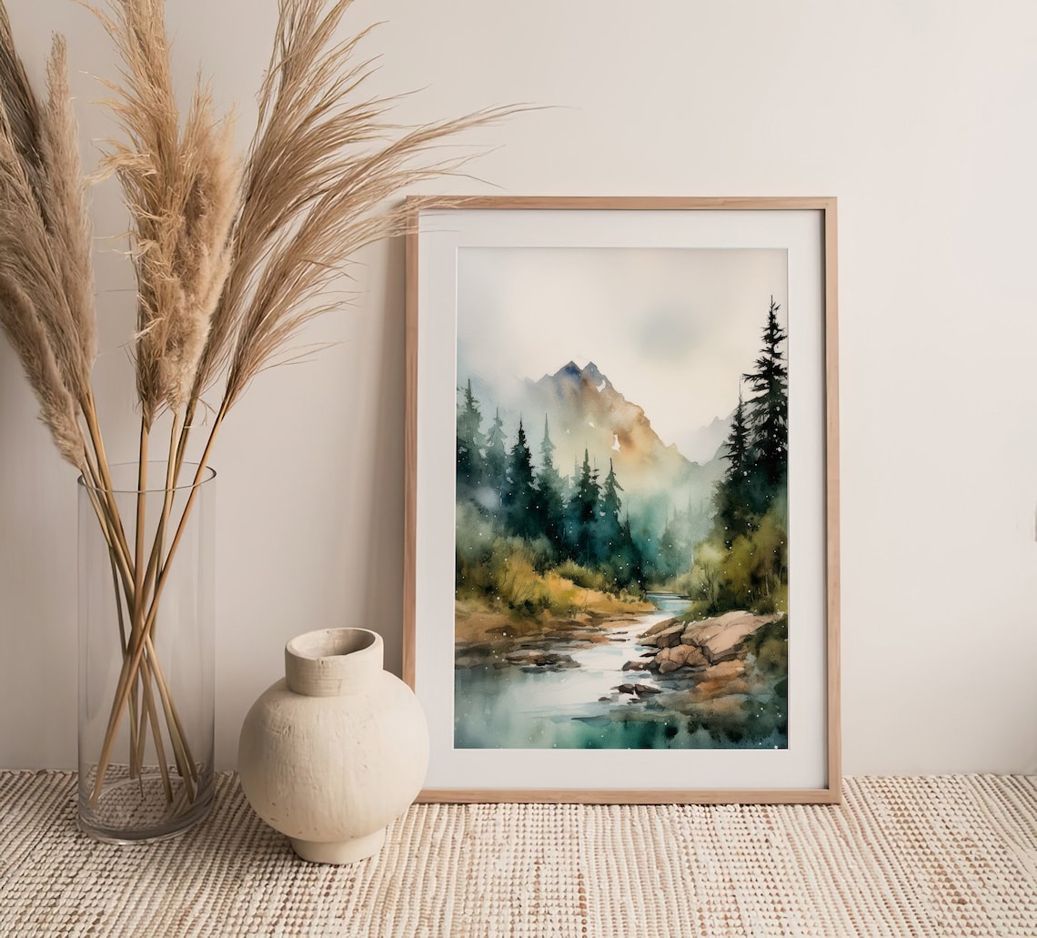 North Cascades Watercolor Art Print, Washington Landscape - Image 5