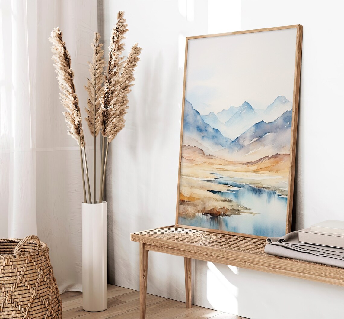 Colorado Mountains Watercolor Painting Art Print - Image 3