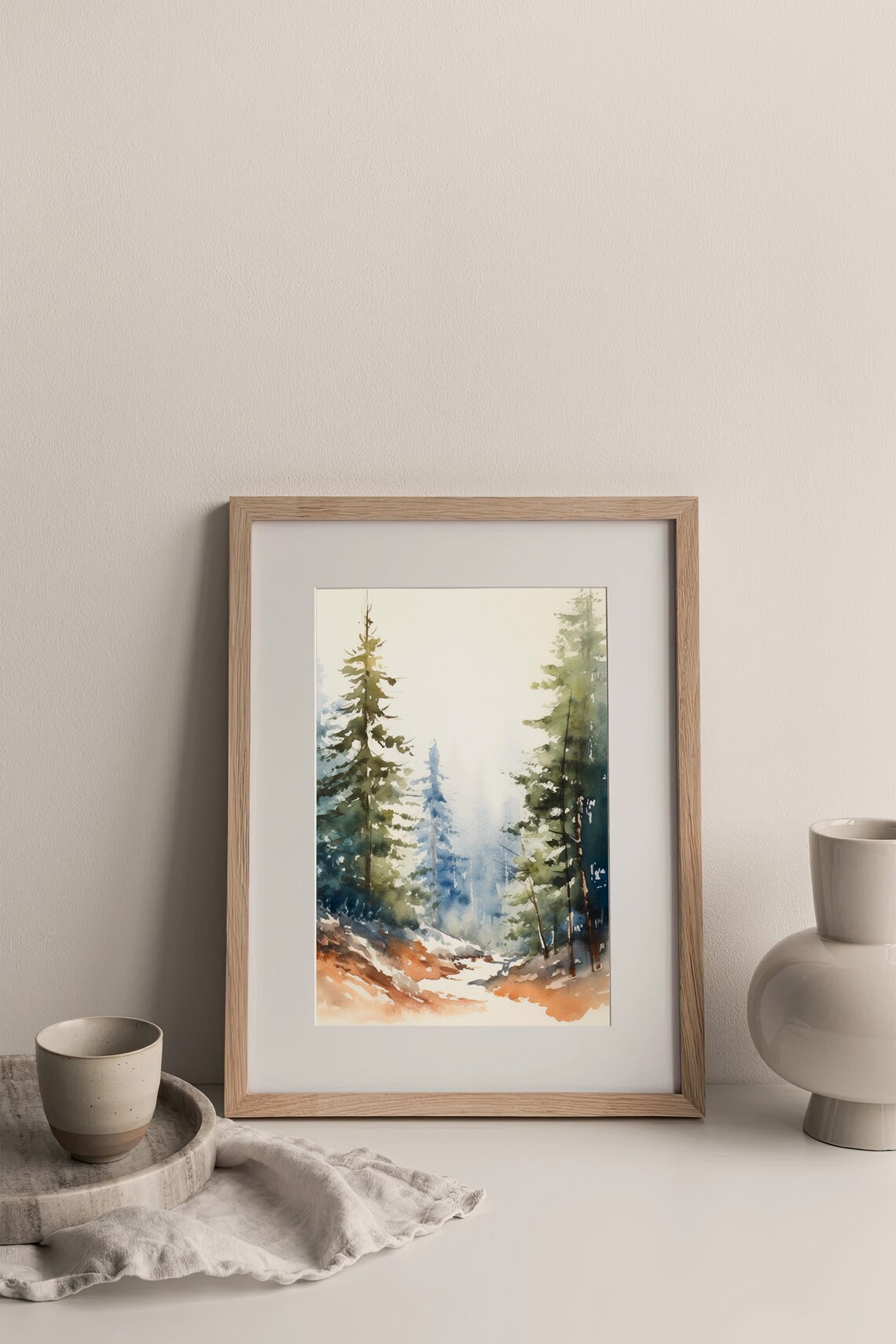 Geirangerfjord Watercolor Art Print, Norway Landscape - Image 4