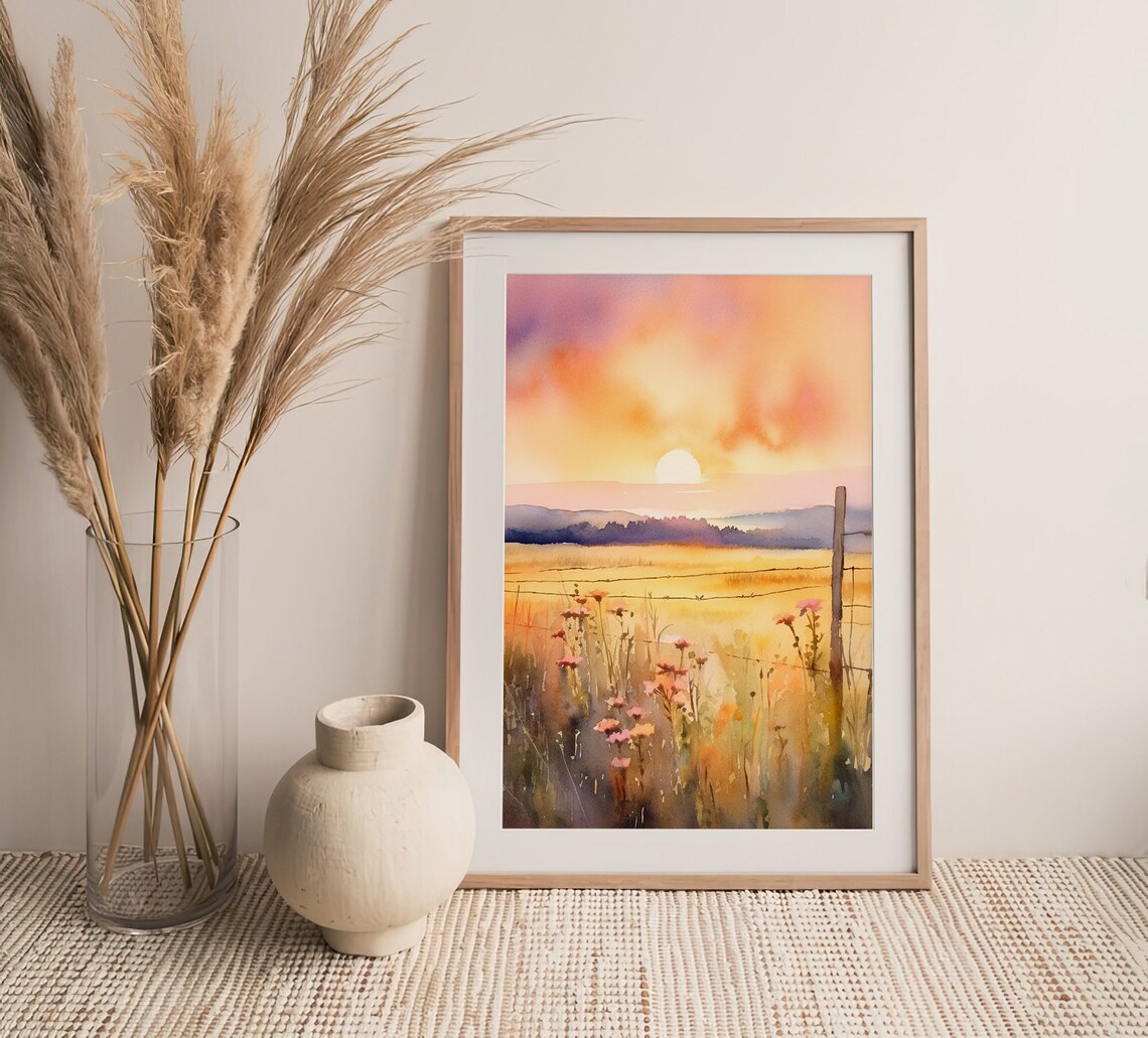 Teton Valley Watercolor Art Print, Idaho Landscape - Image 4