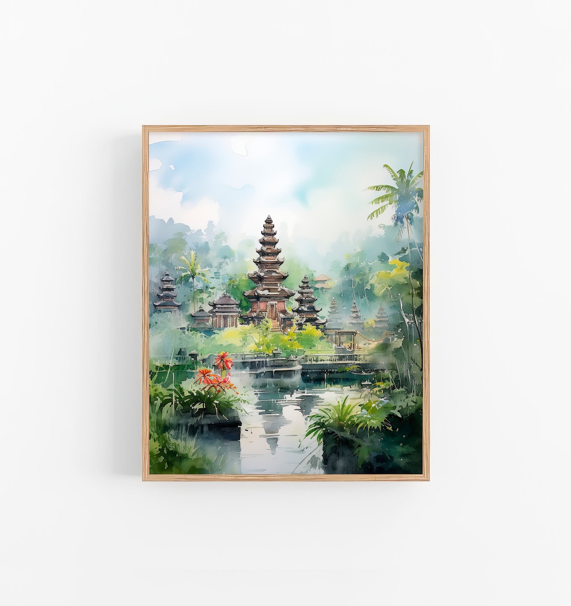 Bali Watercolor Landscape Travel Poster, Indonesia - Image 5