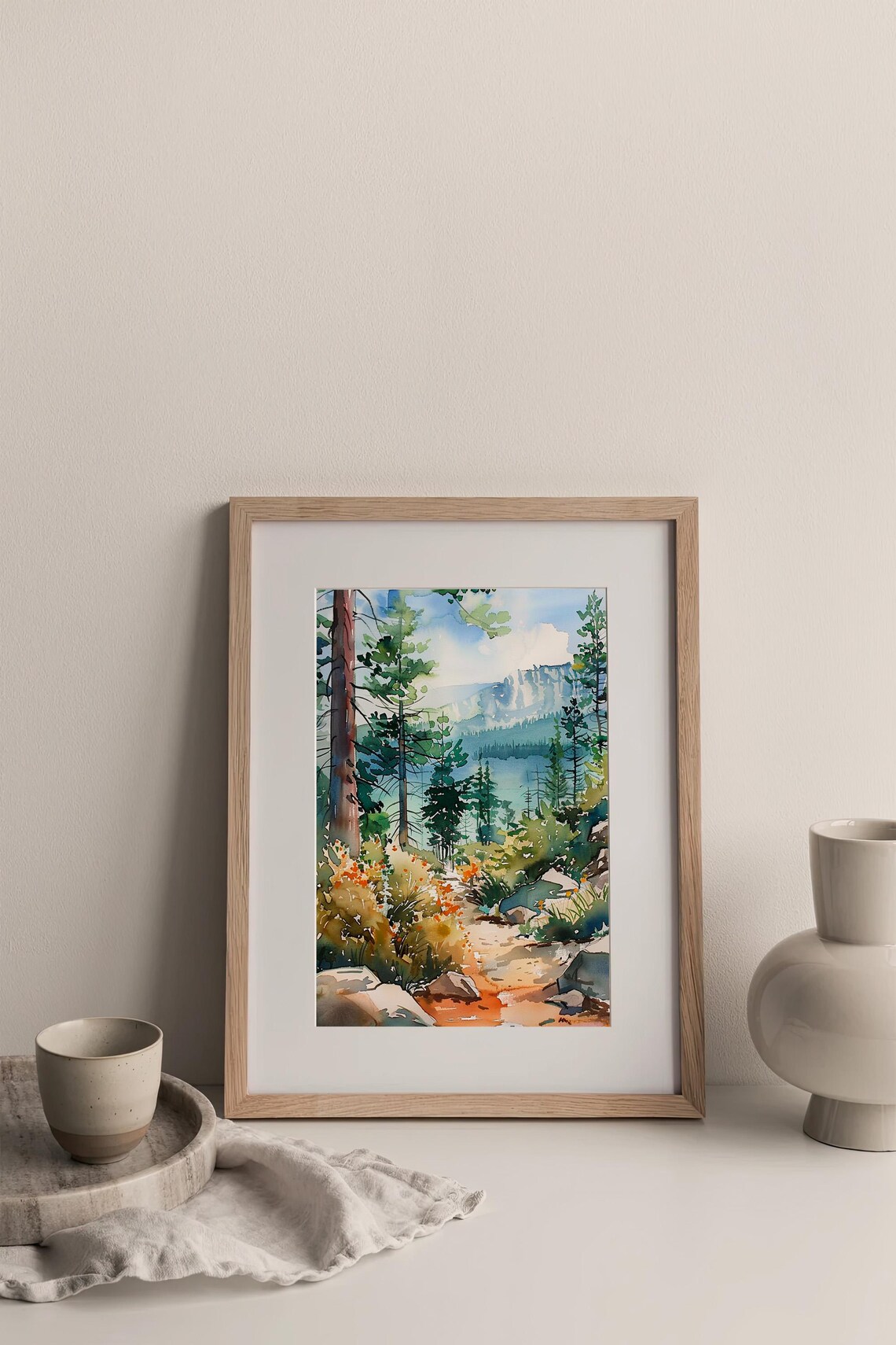 Colorado Rocky Mountains Pine Forest Trail Watercolor Poster - Image 3