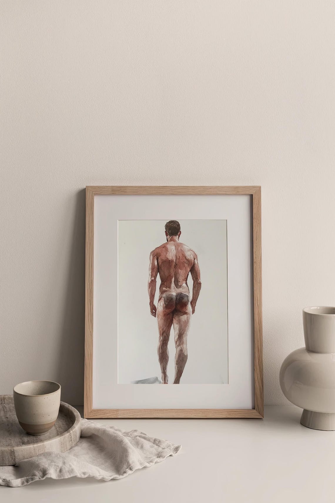 Male Body Watercolor Art Print Gay Art Print Male Butts Watercolor Wall Art Decor Gifts Gor Him By Feelingprints - Image 3