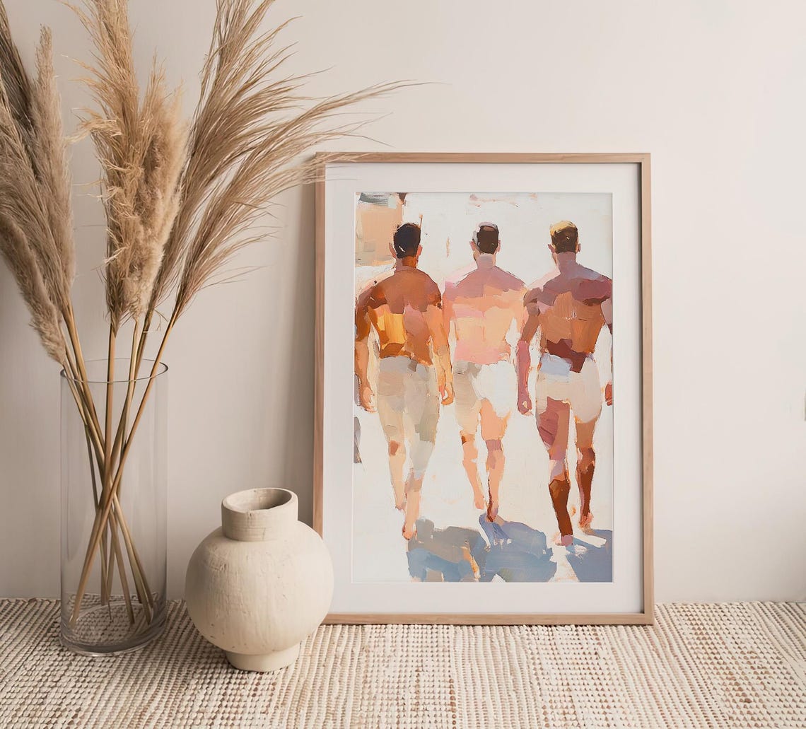 Male Bodies Art Print Gay Watercolor Painting Friendship Gay Wall Art Decor Gifts For Him By Feelingprints - Image 4