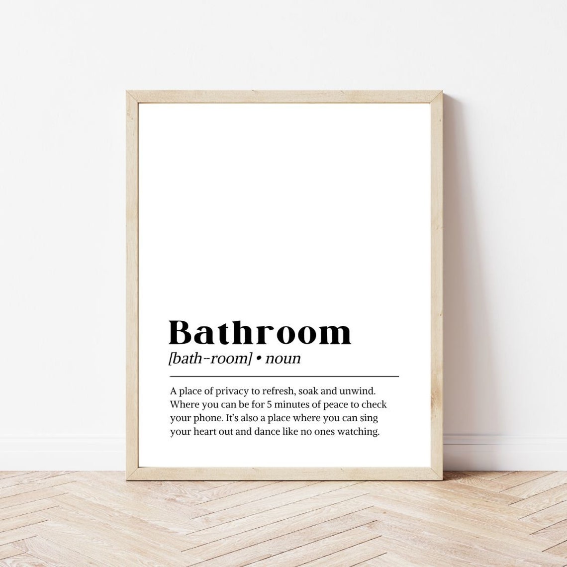 Bathroom Definition Funny Dictionary Style Noun Meaning Poster - Image 2