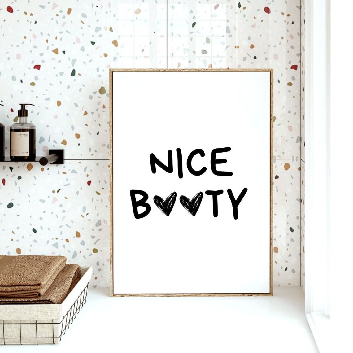 Nice Booty Humor Print, Abstract Modern Art - Image 3