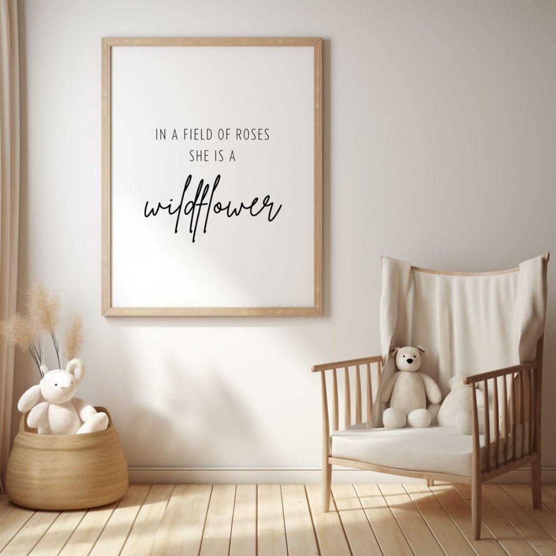 In A Field Of Roses She Is A Wildflower Minimalist Quote Poster - Image 2