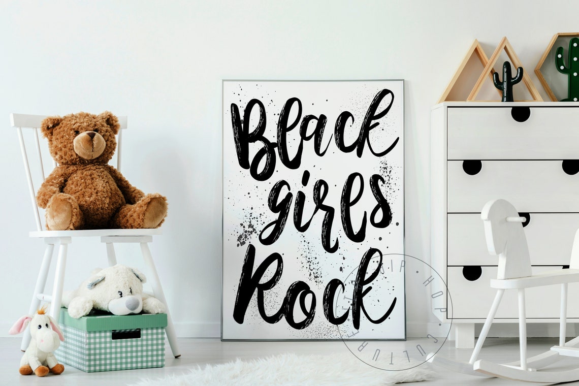 Black Girls Rock Brush Script Empowering Girls Room Art Poster - Image 6