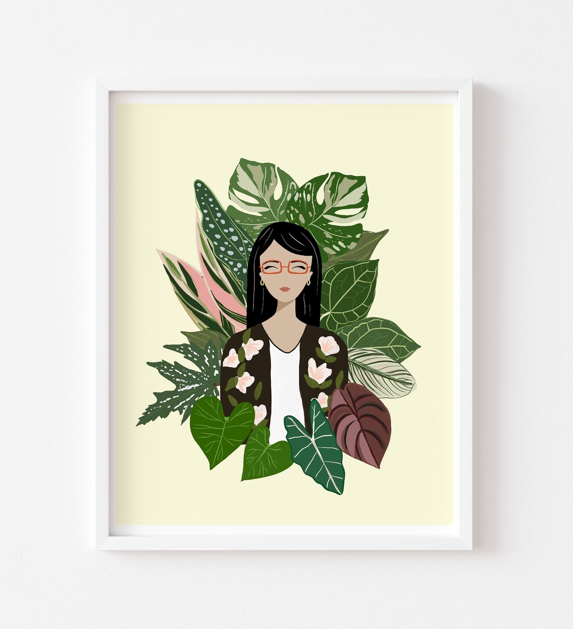 Personalized Plant Lady Portrait Art Print - Image 2