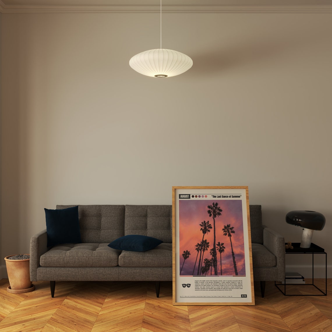 August Tropical Sunset Palm Trees Last Dance of Summer Poster - Image 5