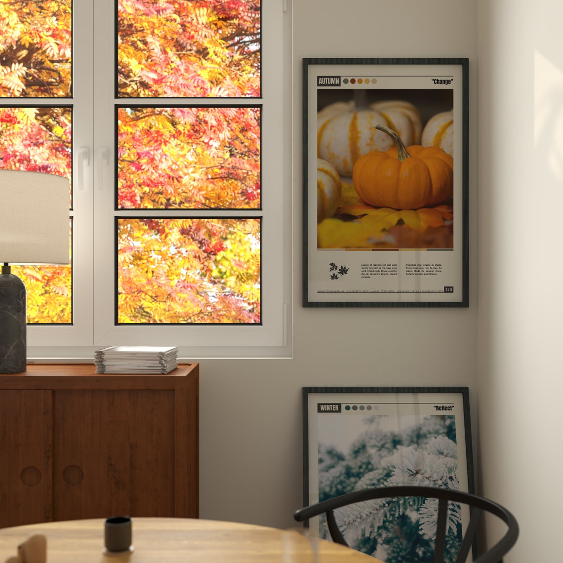 Autumn Harvest Mini Pumpkins Change Fall Thanksgiving Decor Poster - Image 3