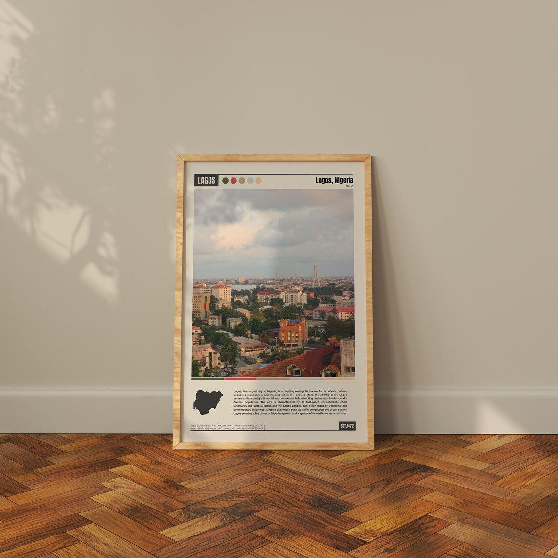 Lagos Travel Poster, Nigeria Skyline Map - Image 3