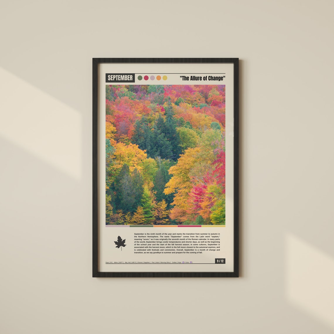 September Autumn Colors Fall Foliage The Allure of Change Poster
