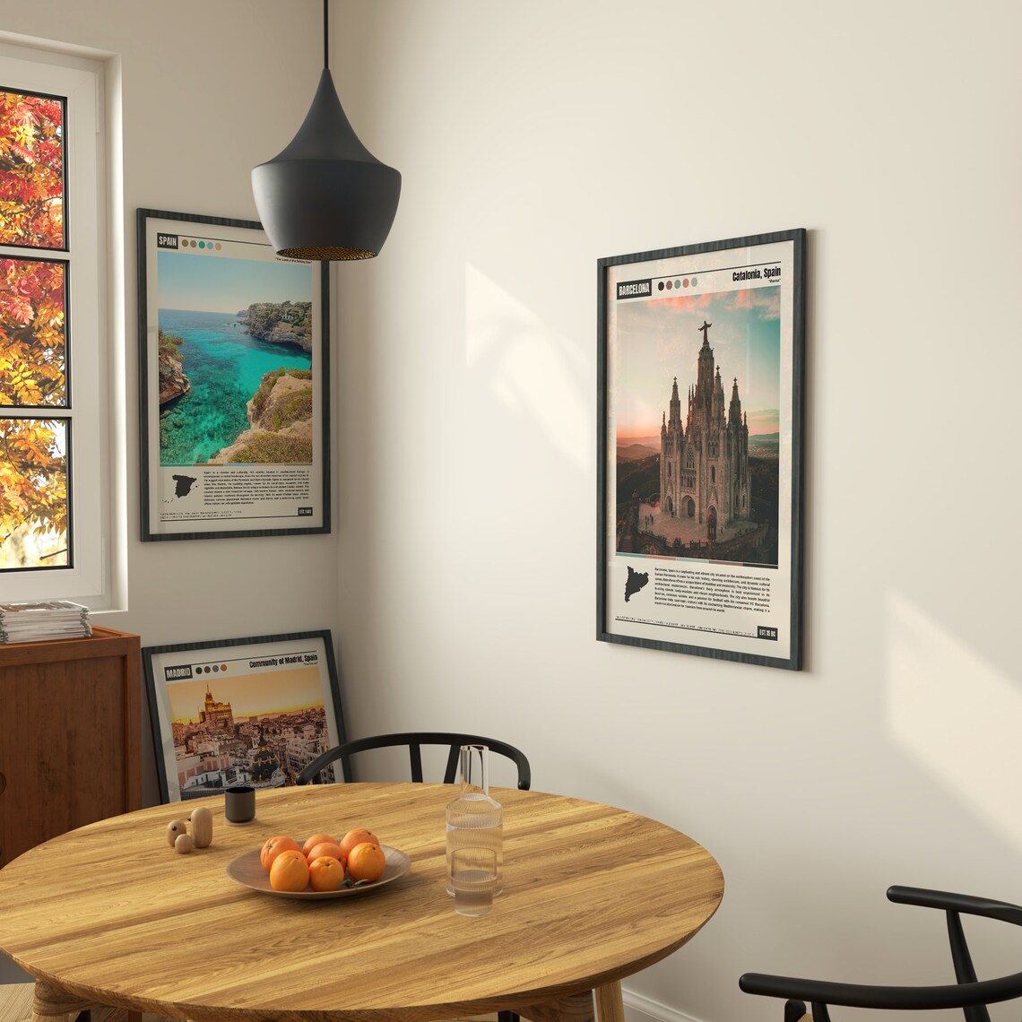 Barcelona Spain Tibidabo Sagrat Cor Church Sunset View Poster - Image 4