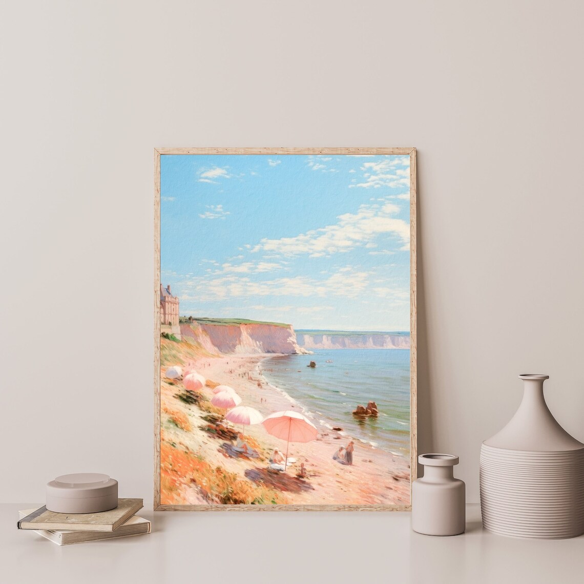 Summer Seascape Retro Coastal Beach Art Print - Image 3