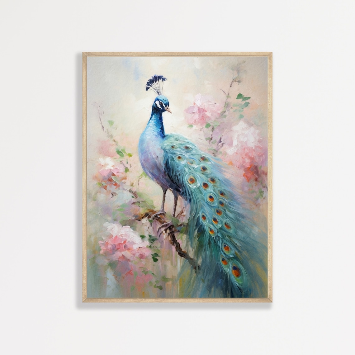 Peacock Vintage Girls Nursery Wall Art Print