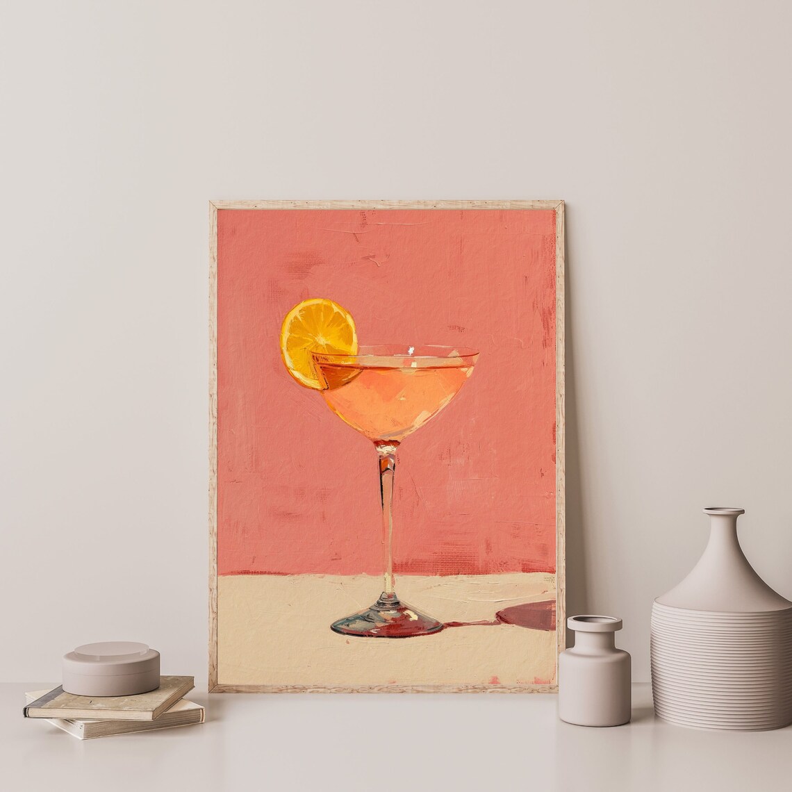 Retro Cocktail Print, Minimal Eclectic Bar Cart Art Print - Image 3