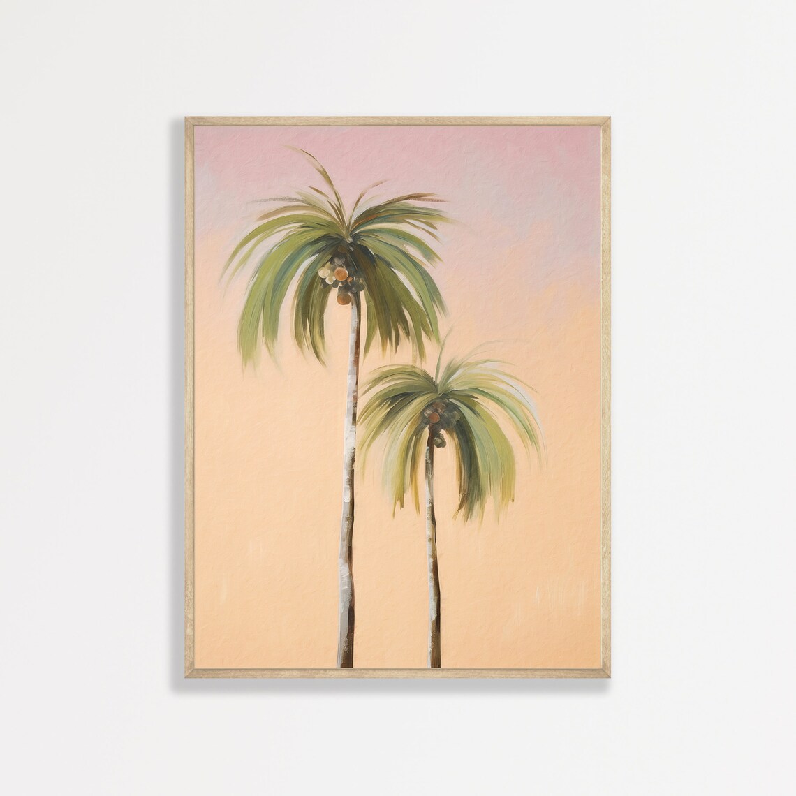 Retro Palm Tree Minimalist Beachy Wall Art Print
