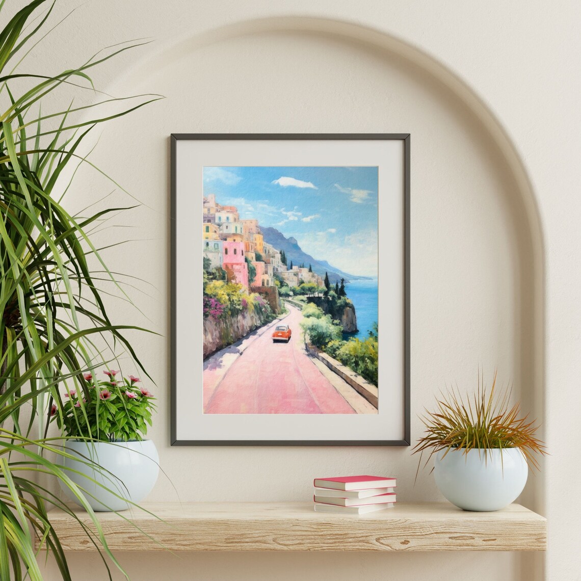 Retro Amalfi Coast Italy Travel Poster, Coastal Art - Image 2