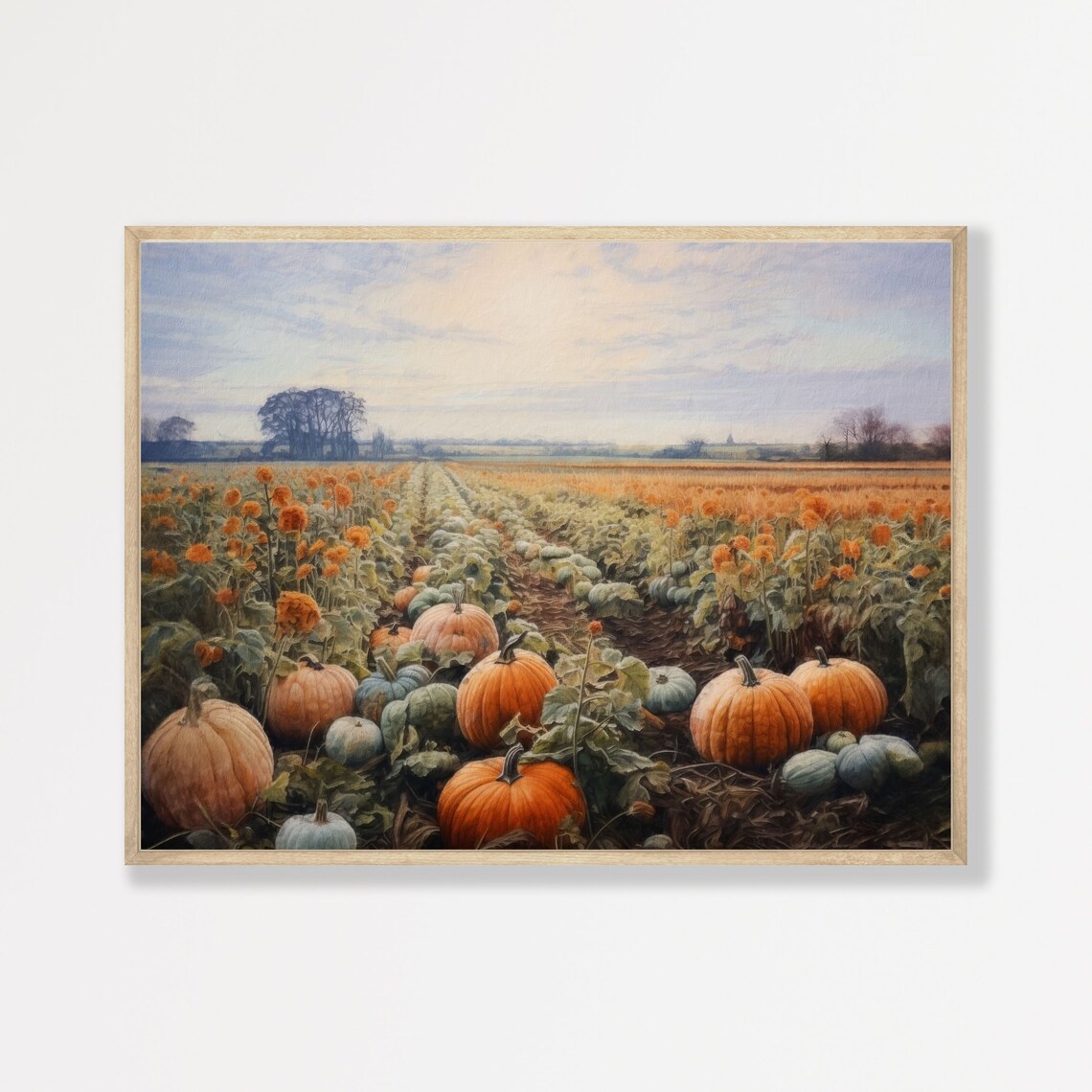 Pumpkin Patch Painting Retro Halloween Art Print