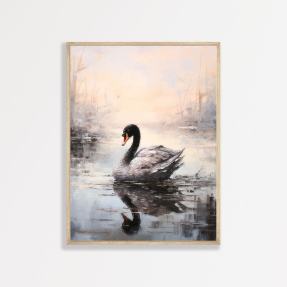 Black Swan Retro Aesthetic Vintage Wall Poster