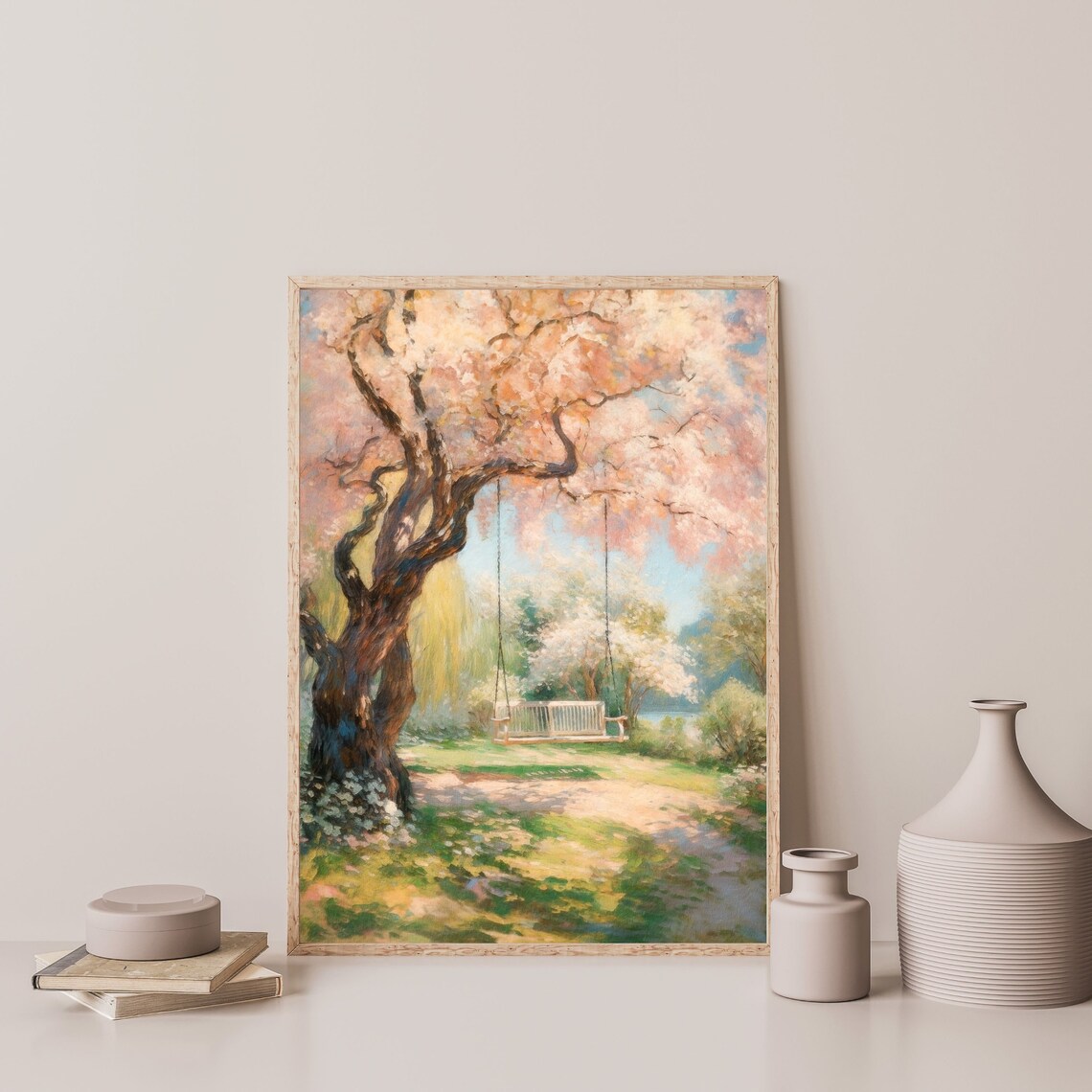 Countryside Swing Retro Farmhouse Landscape Art Print - Image 3