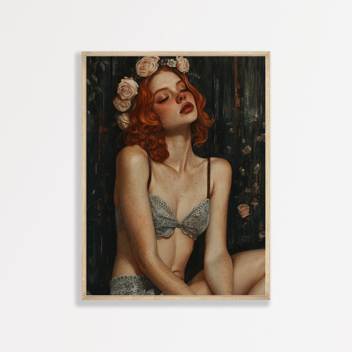 Dark Portrait Painting Vintage Aesthetic Wall Art Moody Antique Print Dark Academia Gothic Decor P 408