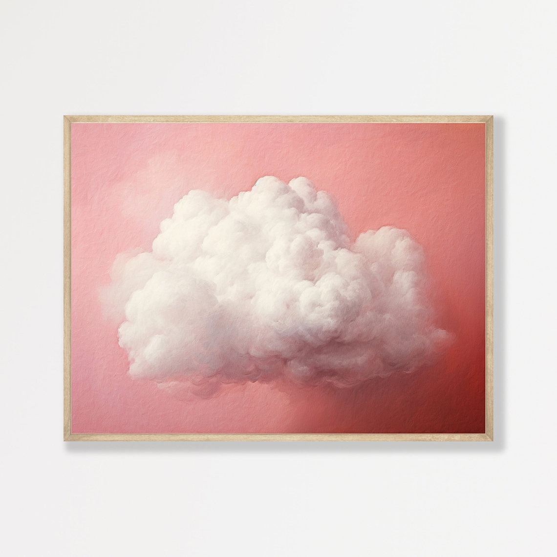 Pink Cloud Minimalist Art Print, Abstract Decor