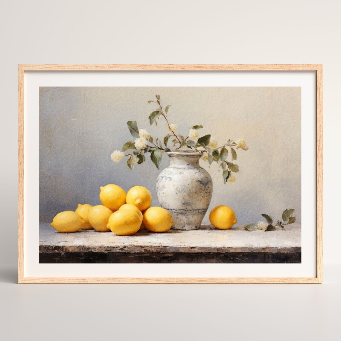 Lemons Retro Still Life Art Print, French Kitchen - Image 2