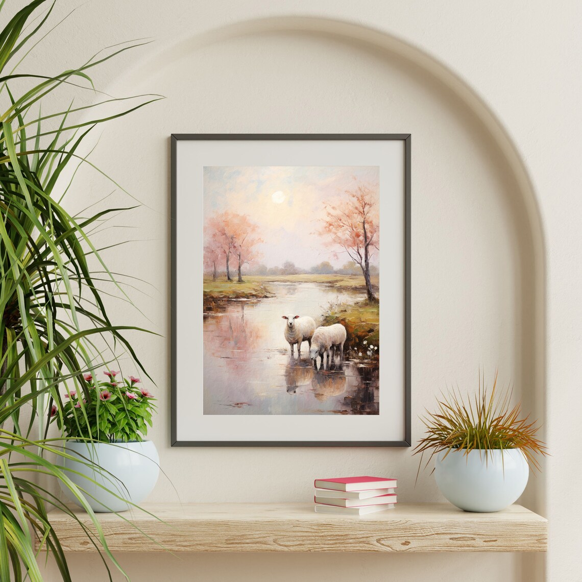 Country Sheep Vintage Farmhouse Art Print, Field - Image 2