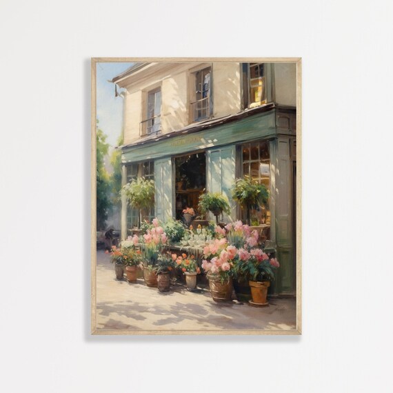 Plant Shop Botanical Poster, Rustic European Retro