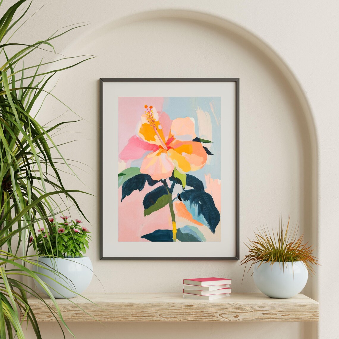 Tropical Flower Print, Retro Coastal Wall Art - Image 2