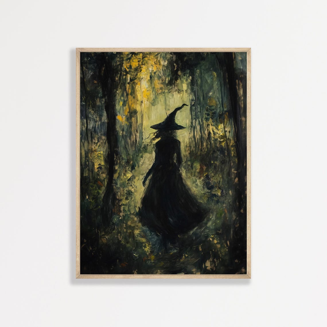 Moody Witch Painting Dark Academia Wall Art Print Antique Apartment Home Decor Vintage Spooky Enchanted Aesthetic Artwork 1030