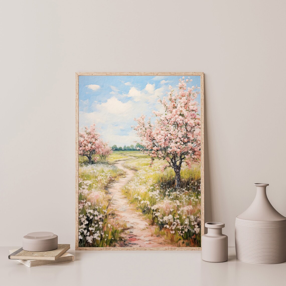 Countryside Spring Landscape, Retro Vintage Art Print - Image 3