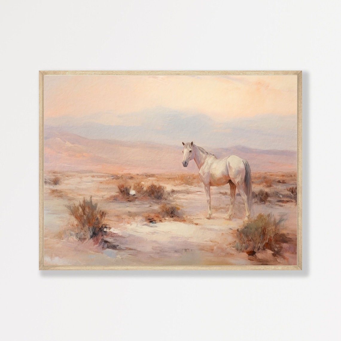 Retro Equestrian Horse Landscape Vintage Art Print