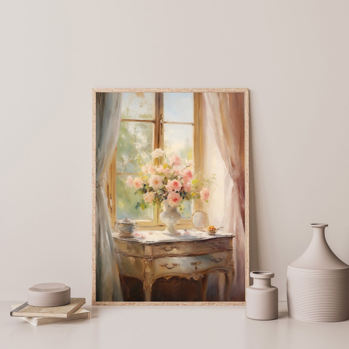 Vintage Flower Still Life, Minimal Wall Art Print - Image 3